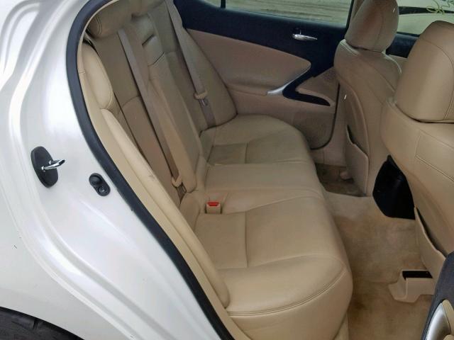 JTHBK262172036929 - 2007 LEXUS IS 250 WHITE photo 6