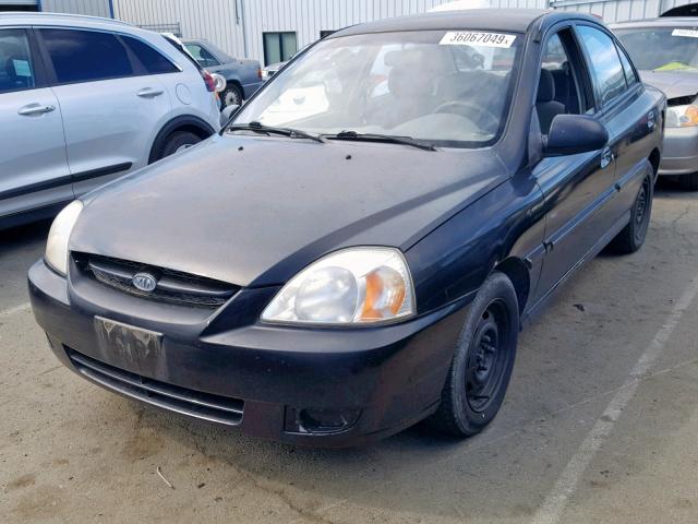 KNADC125136259621 - 2003 KIA RIO BLACK photo 2