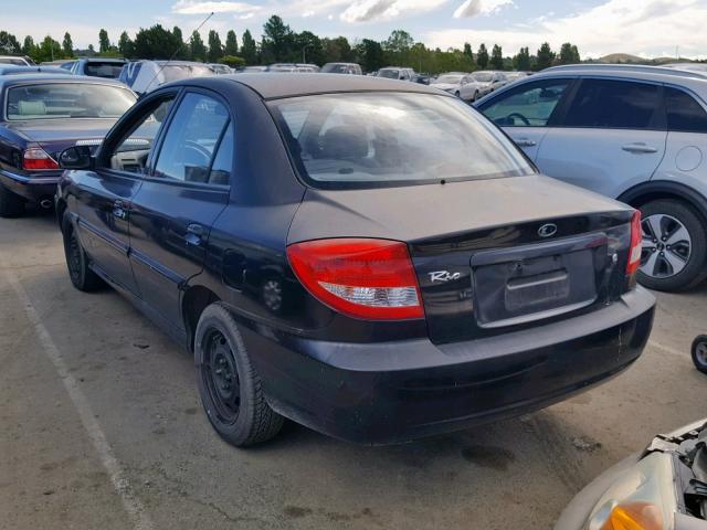 KNADC125136259621 - 2003 KIA RIO BLACK photo 3