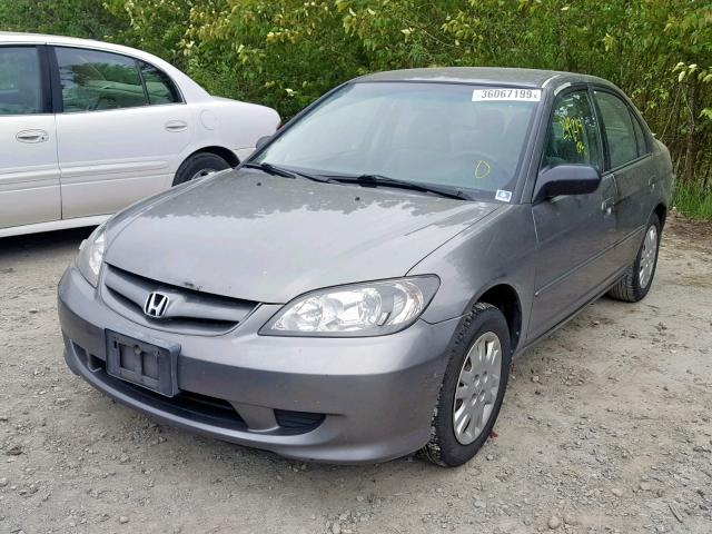 2HGES16615H522304 - 2005 HONDA CIVIC LX BROWN photo 2