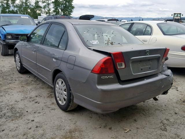 2HGES16615H522304 - 2005 HONDA CIVIC LX BROWN photo 3