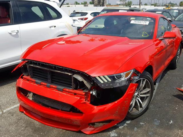 1FA6P8TH6G5225838 - 2016 FORD MUSTANG RED photo 2