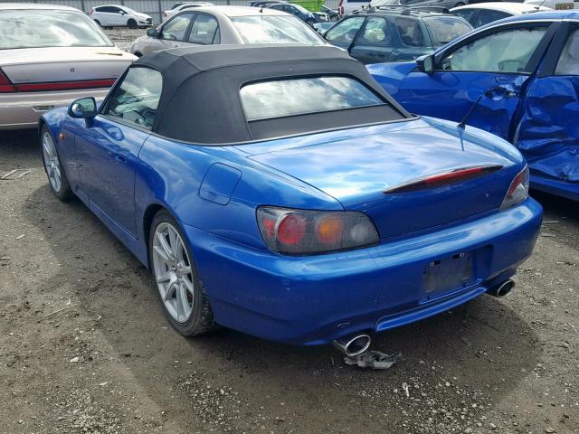 JHMAP21497S000833 - 2007 HONDA S2000 BLUE photo 3