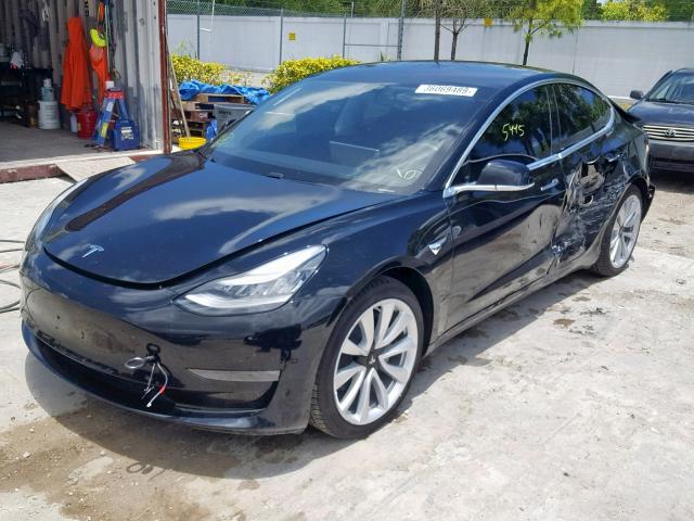 5YJ3E1EA7JF123030 - 2018 TESLA MODEL 3 BLACK photo 2