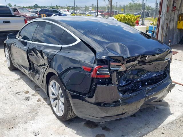 5YJ3E1EA7JF123030 - 2018 TESLA MODEL 3 BLACK photo 3