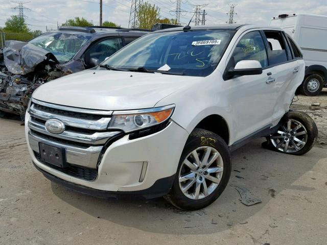 2FMDK4JC0BBB43880 - 2011 FORD EDGE SEL WHITE photo 2