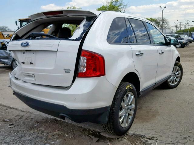 2FMDK4JC0BBB43880 - 2011 FORD EDGE SEL WHITE photo 4