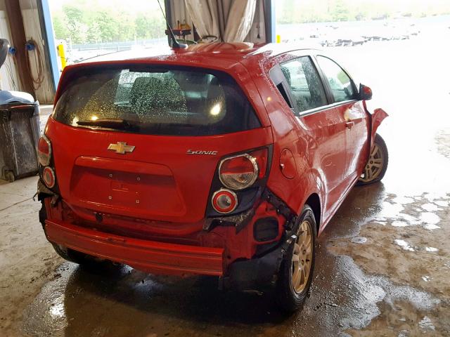 1G1JA6SHXC4125035 - 2012 CHEVROLET SONIC LS RED photo 4