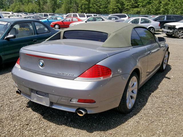 WBAEK734X4B322658 - 2004 BMW 645 CI AUT SILVER photo 4