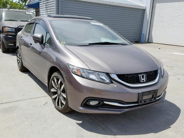 19XFB2F90EE245515 - 2014 HONDA CIVIC EXL GRAY photo 1