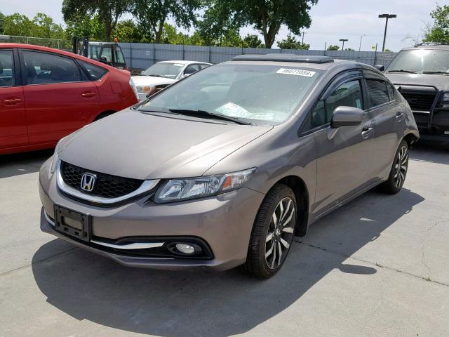 19XFB2F90EE245515 - 2014 HONDA CIVIC EXL GRAY photo 2