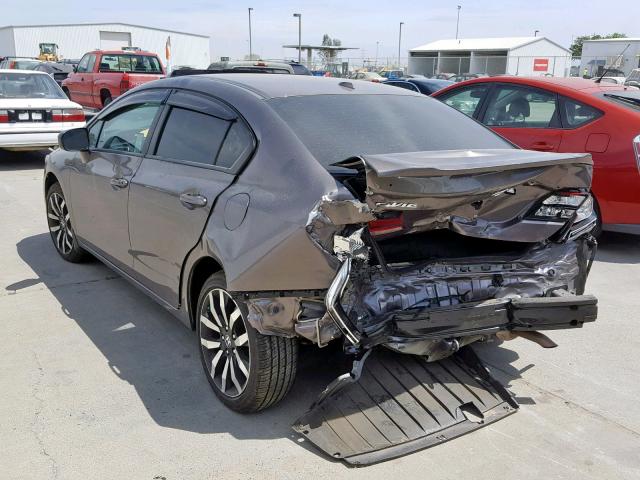 19XFB2F90EE245515 - 2014 HONDA CIVIC EXL GRAY photo 3