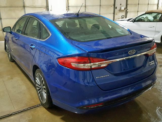 3FA6P0RU1HR315564 - 2017 FORD FUSION TIT BLUE photo 3