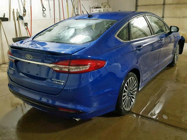 3FA6P0RU1HR315564 - 2017 FORD FUSION TIT BLUE photo 4