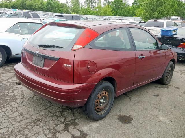 1FAFP31N96W257610 - 2006 FORD FOCUS ZX3 RED photo 4