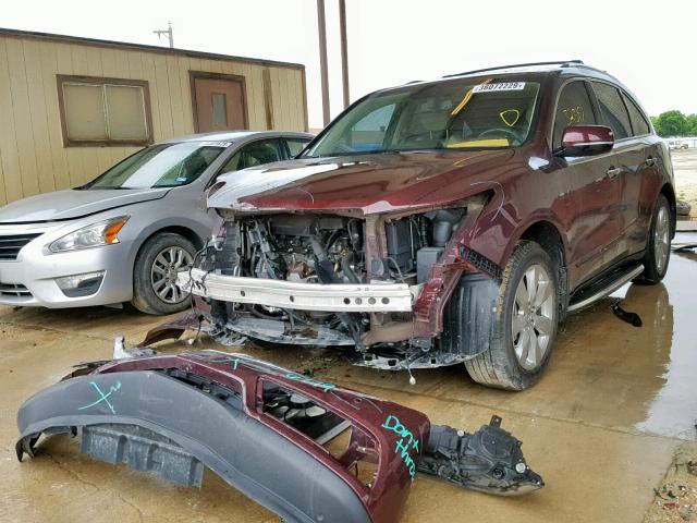 5FRYD3H82FB003865 - 2015 ACURA MDX ADVANC BURGUNDY photo 2