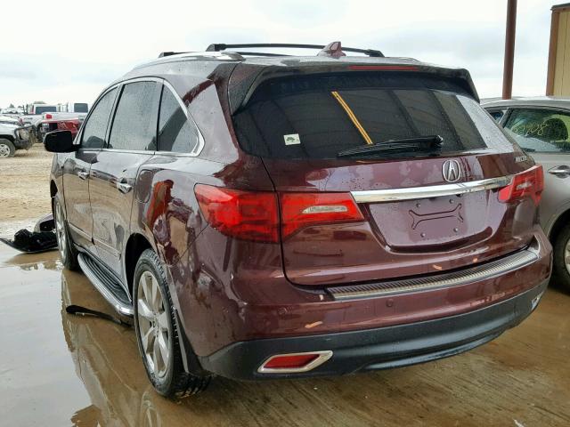 5FRYD3H82FB003865 - 2015 ACURA MDX ADVANC BURGUNDY photo 3