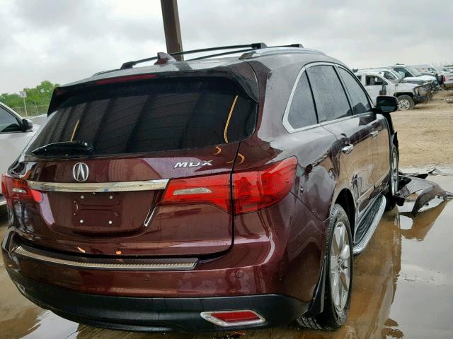 5FRYD3H82FB003865 - 2015 ACURA MDX ADVANC BURGUNDY photo 4