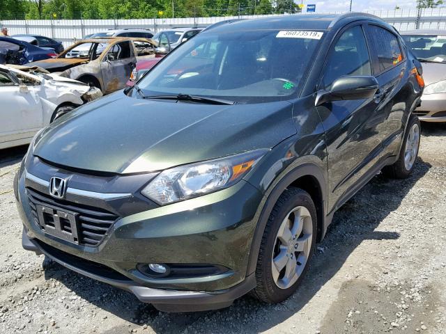 3CZRU6H75GM741469 - 2016 HONDA HR-V EXL GREEN photo 2