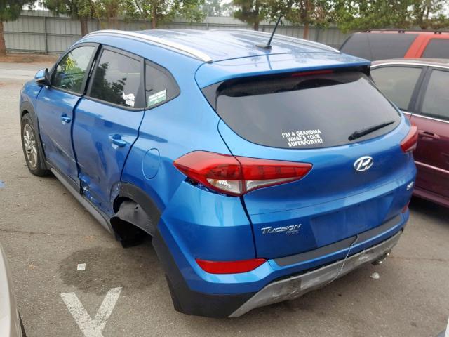 KM8J33A21HU367812 - 2017 HYUNDAI TUCSON LIM BLUE photo 3