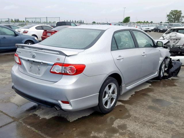 5YFBU4EE4DP129914 - 2013 TOYOTA COROLLA BA SILVER photo 4