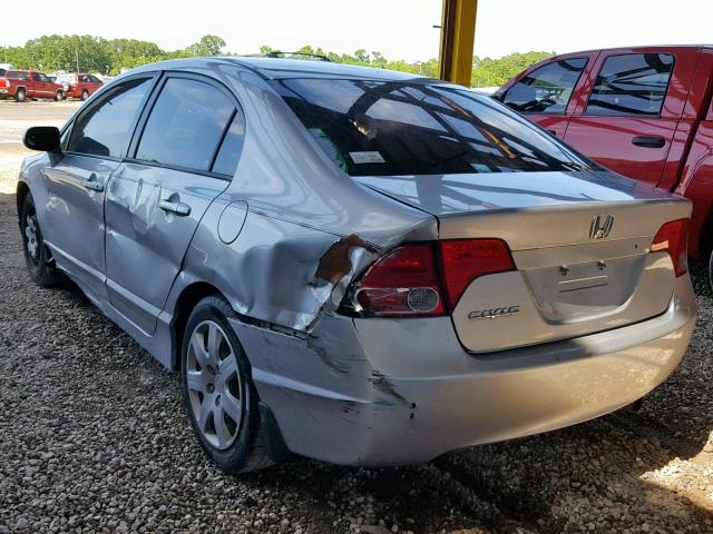 2HGFA165X8H346193 - 2008 HONDA CIVIC LX SILVER photo 3