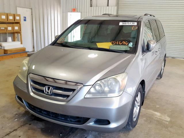 5FNRL38745B134696 - 2005 HONDA ODYSSEY EX SILVER photo 2