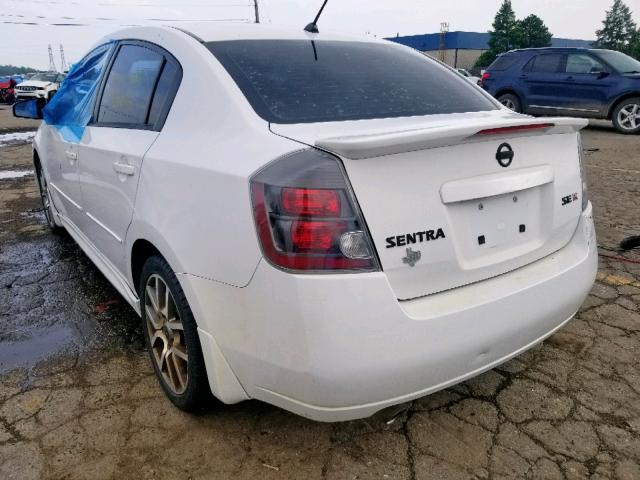 3N1BB61E68L626024 - 2008 NISSAN SENTRA SE- WHITE photo 3