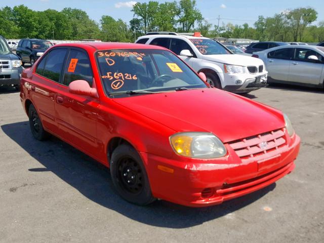 KMHCG45C94U569216 - 2004 HYUNDAI ACCENT GL RED photo 1