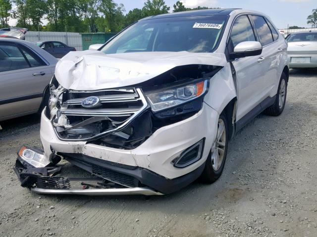 2FMTK3J92FBB85855 - 2015 FORD EDGE SEL WHITE photo 2