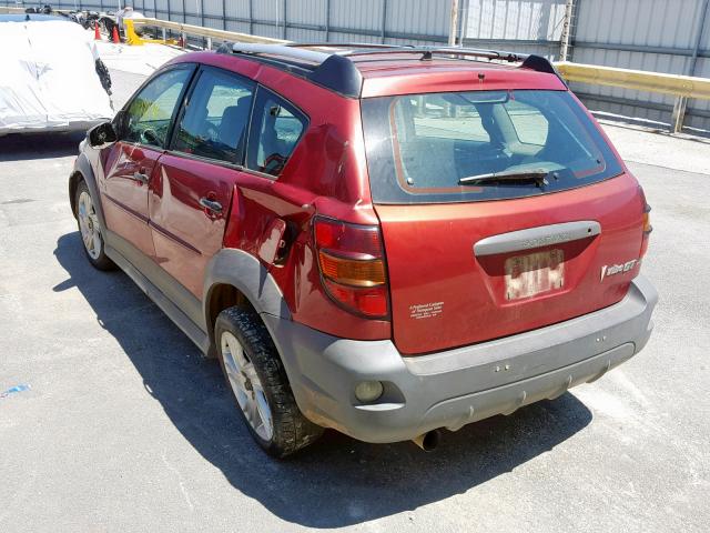 5Y2SN62L64Z400585 - 2004 PONTIAC VIBE GT MAROON photo 3