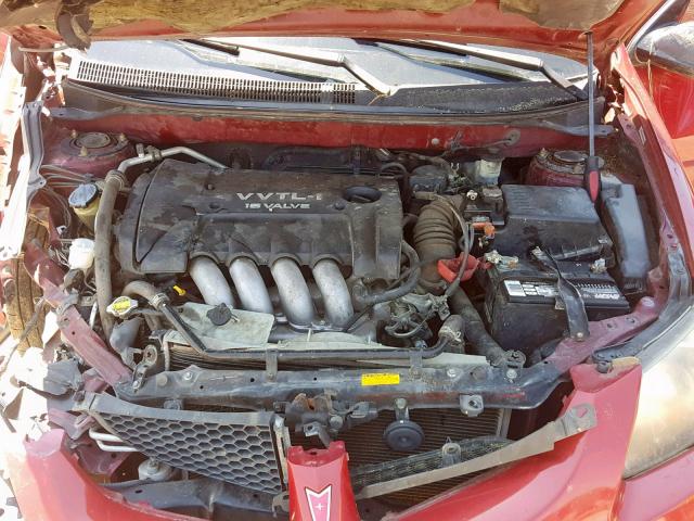 5Y2SN62L64Z400585 - 2004 PONTIAC VIBE GT MAROON photo 7