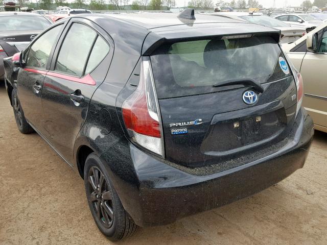 JTDKDTB39G1119658 - 2016 TOYOTA PRIUS C BLACK photo 3