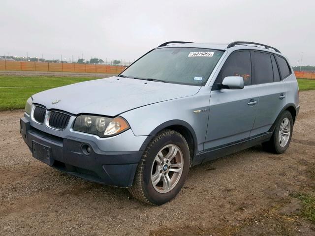 WBXPA93465WD14163 - 2005 BMW X3 3.0I BLUE photo 2