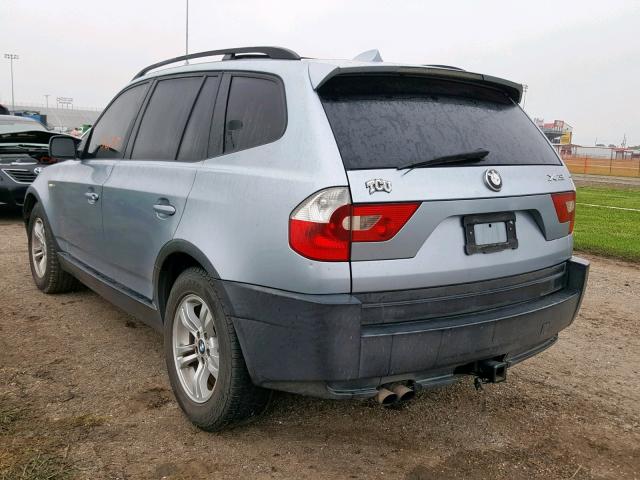 WBXPA93465WD14163 - 2005 BMW X3 3.0I BLUE photo 3