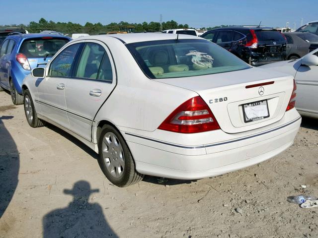 WDBRF54H66A857296 - 2006 MERCEDES-BENZ C 280 WHITE photo 3