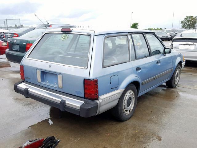 1FAPP9897KW336302 - 1989 FORD ESCORT LX BLUE photo 4