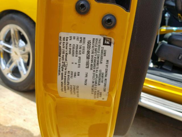 1GCES14H25B116978 - 2005 CHEVROLET SSR 黄色 照片 10