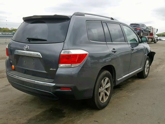 5TDBK3EH8DS260314 - 2013 TOYOTA HIGHLANDER GRAY photo 4