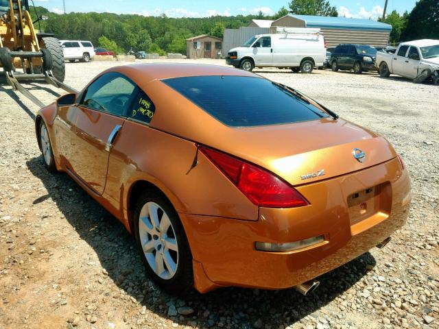 JN1AZ34E54T063538 - 2004 NISSAN 350Z COUPE ORANGE photo 3