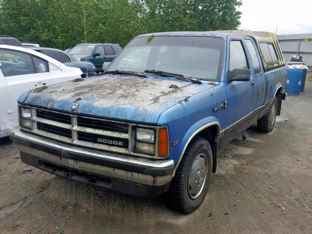 1B7FL23X3LS720844 - 1990 DODGE DAKOTA BLUE photo 2