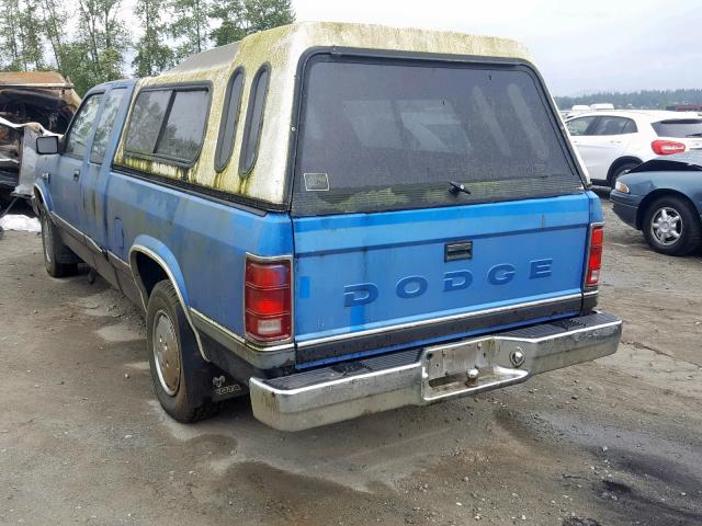 1B7FL23X3LS720844 - 1990 DODGE DAKOTA BLUE photo 3