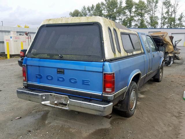 1B7FL23X3LS720844 - 1990 DODGE DAKOTA BLUE photo 4