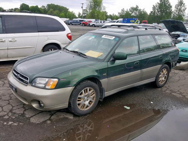 4S3BH896227649963 - 2002 SUBARU LEGACY OUT GREEN photo 2