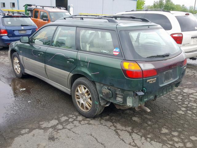 4S3BH896227649963 - 2002 SUBARU LEGACY OUT GREEN photo 3