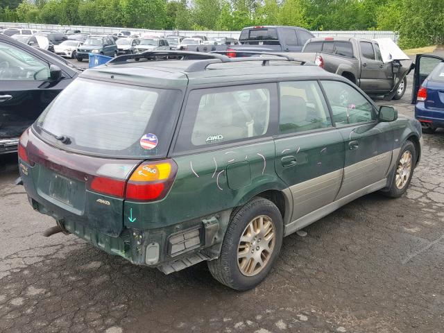 4S3BH896227649963 - 2002 SUBARU LEGACY OUT GREEN photo 4