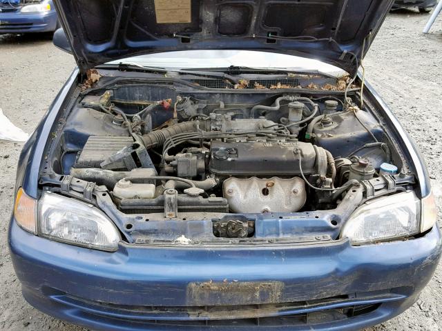 JHMEG8549SS046475 - 1995 HONDA CIVIC DX BLUE photo 7