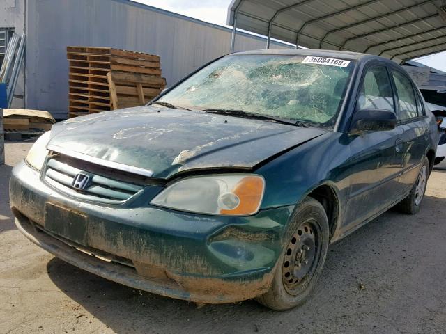 2HGES15182H566849 - 2002 HONDA CIVIC DX GREEN photo 2