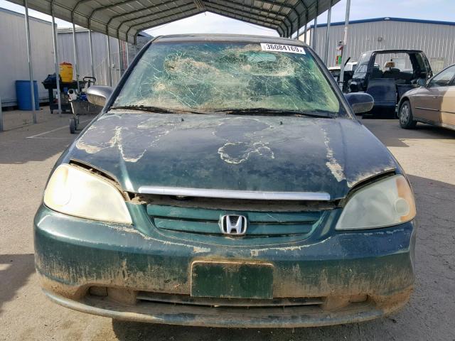 2HGES15182H566849 - 2002 HONDA CIVIC DX GREEN photo 9