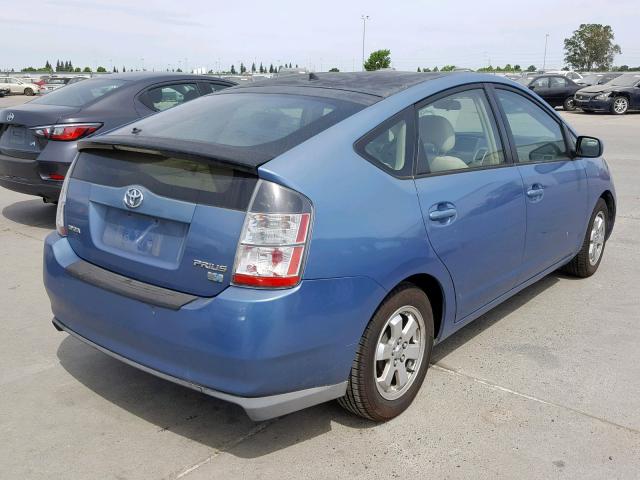 JTDKB22U640029328 - 2004 TOYOTA PRIUS BLUE photo 4